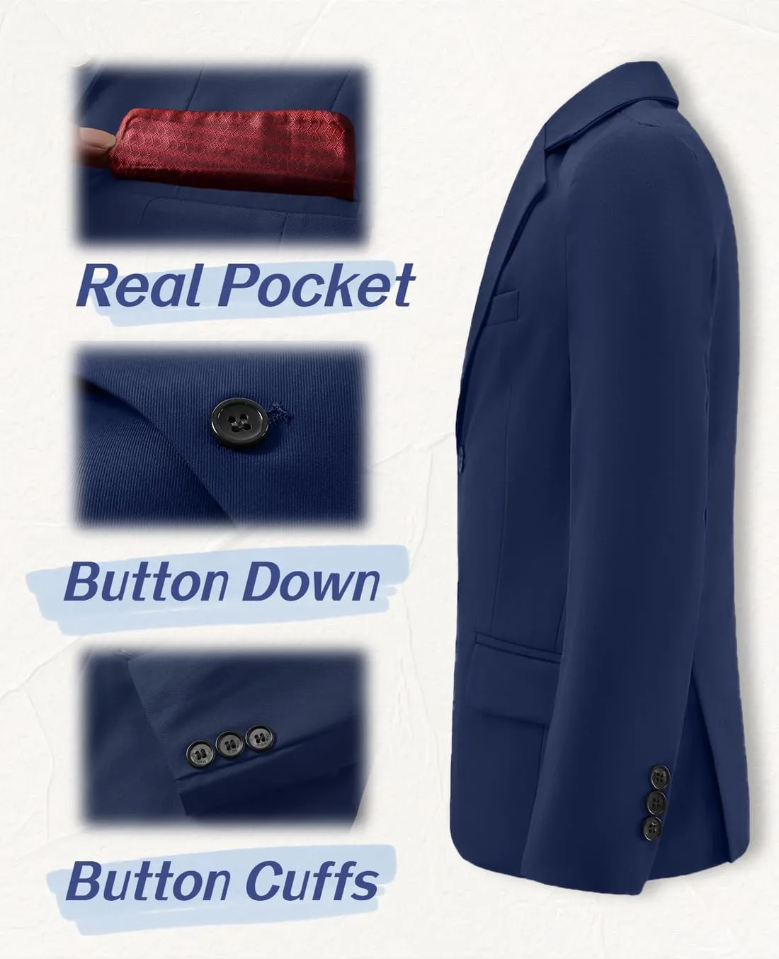 YuanLu Boys Suit Jacket Formal Dress Jacket Slim Fit Sport Coat for Kids