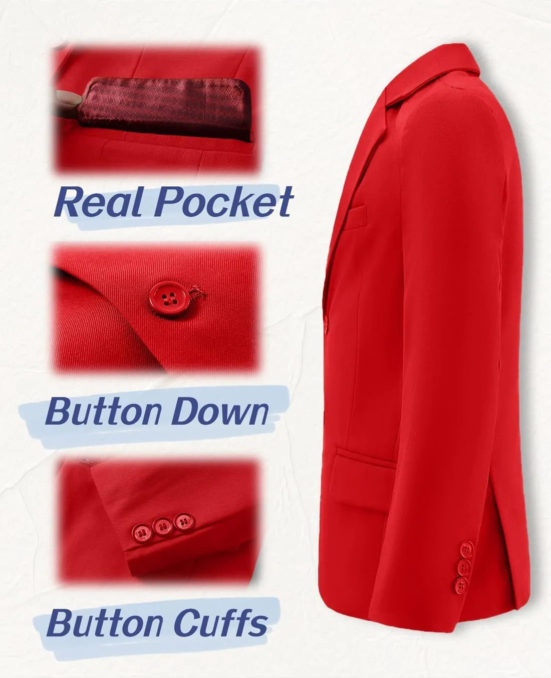 YuanLu Boys Suit Jacket Formal Dress Jacket Slim Fit Sport Coat for Kids