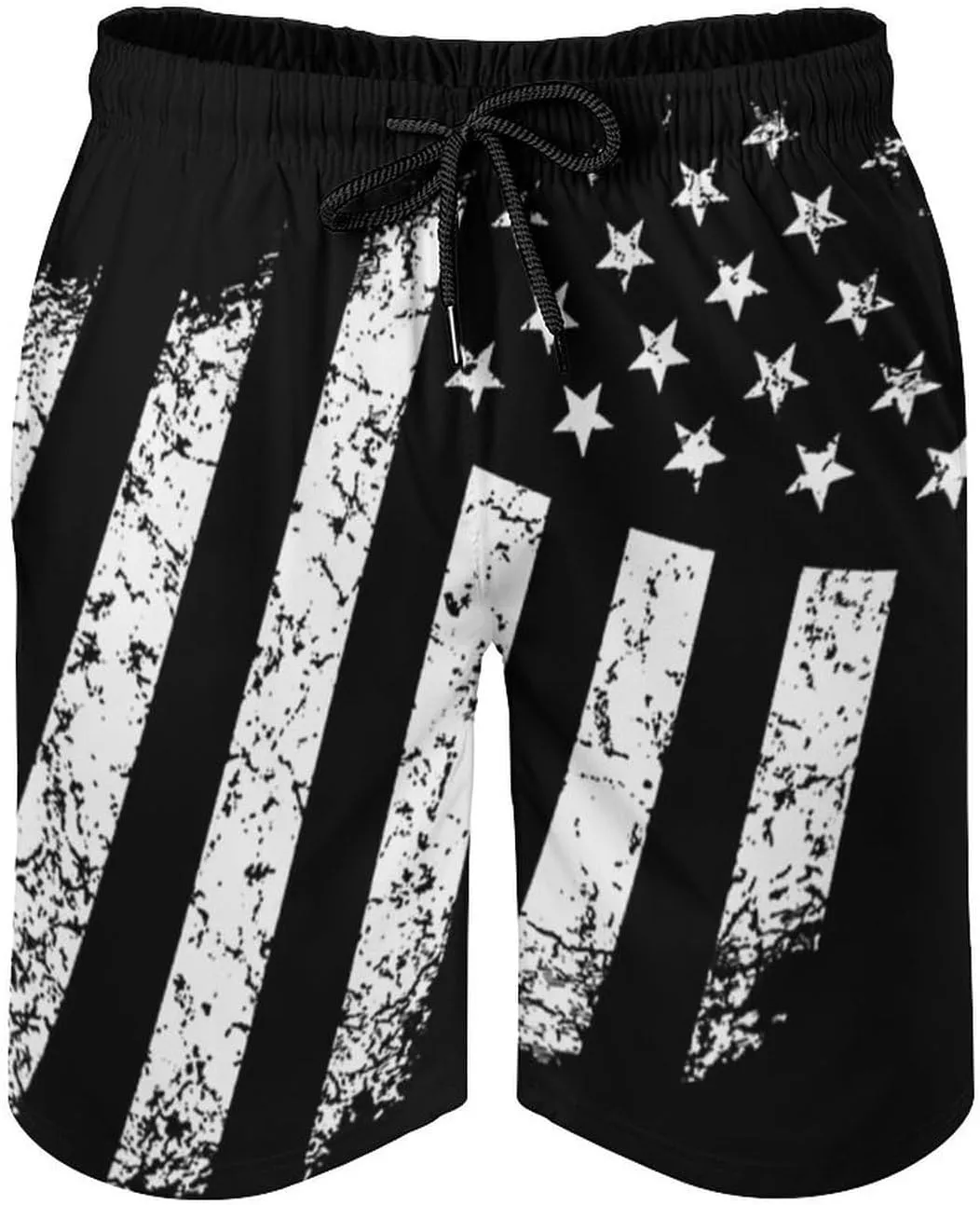 Zakqeik American-Flag Summer Mens Swimtrunks Workout Shorts Running Pants with Pockets