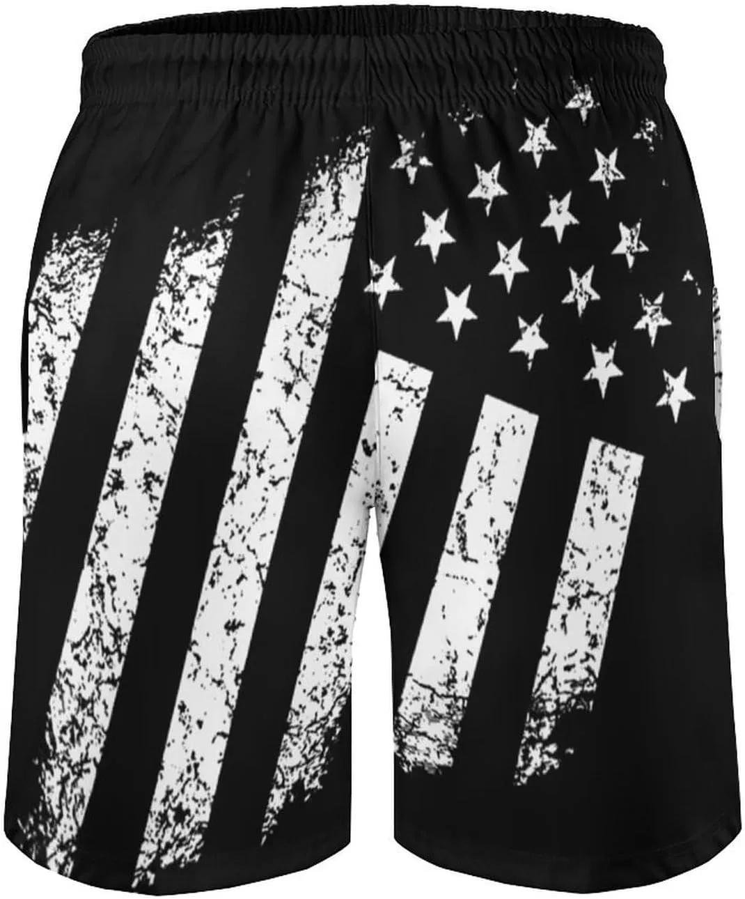 Zakqeik American-Flag Summer Mens Swimtrunks Workout Shorts Running Pants with Pockets