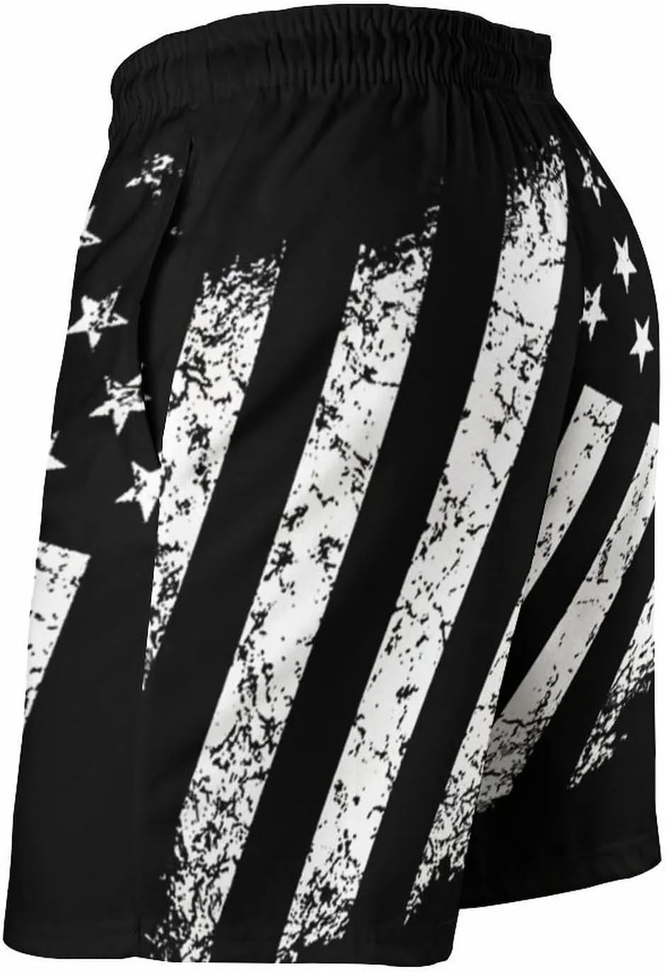 Zakqeik American-Flag Summer Mens Swimtrunks Workout Shorts Running Pants with Pockets