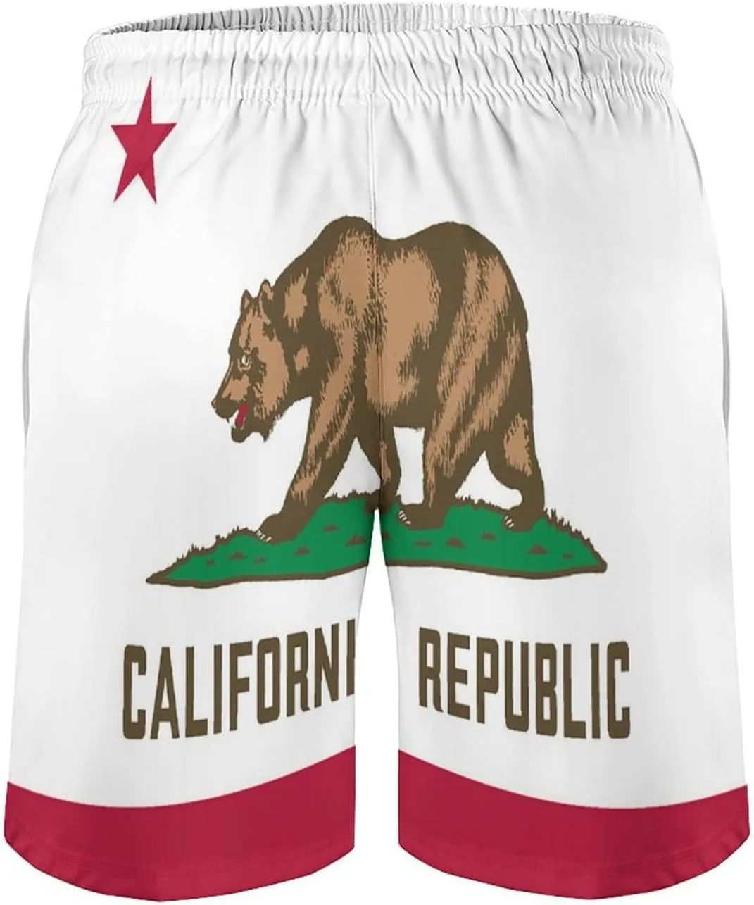 Zakqeik American-Flag Summer Mens Swimtrunks Workout Shorts Running Pants with Pockets