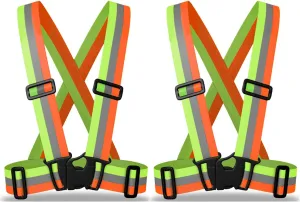 ZOJO Kids Reflective Vest 2pcs | Lightweight, Adjustable | for Running,Cycling