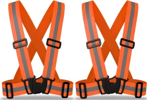 ZOJO Kids Reflective Vest 2pcs | Lightweight, Adjustable | for Running,Cycling