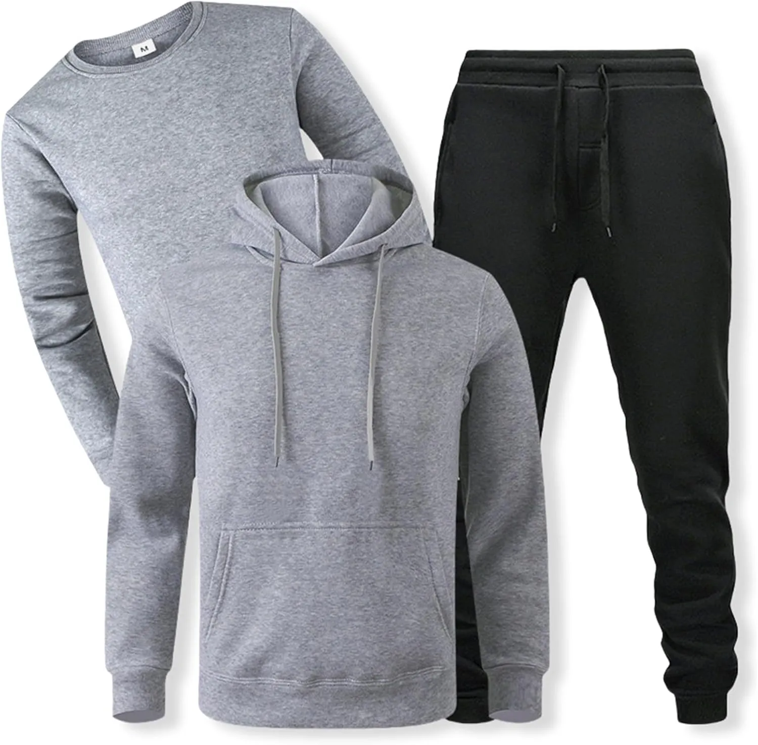 ZYXTIM Sweatsuits for Men 3 Piece Heavyweight Fashion Hoodies, Long Sleeve Basic Tops and Jogger Sweatpants Outfits Tracksuit