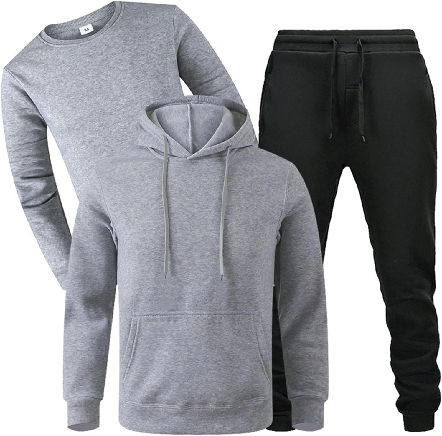 ZYXTIM Sweatsuits for Men 3 Piece Heavyweight Fashion Hoodies, Long Sleeve Basic Tops and Jogger Sweatpants Outfits Tracksuit